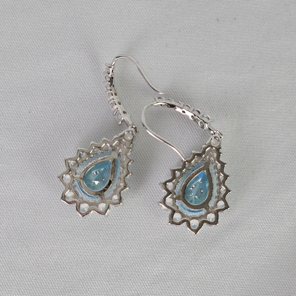 Anna Zuckerman Carlisle Tear Drop Earrings - Aquamarine - Picture 3 of 8